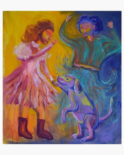 Dancing Paws Printed Canvas