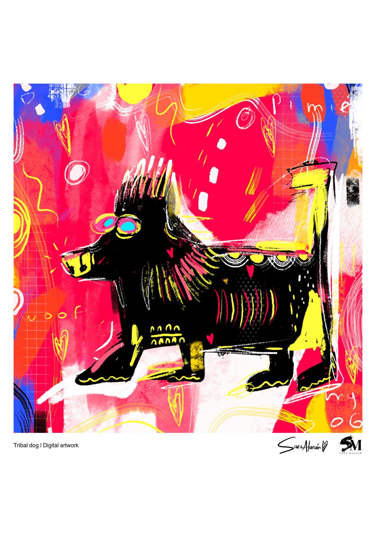 Tribal dog Poster