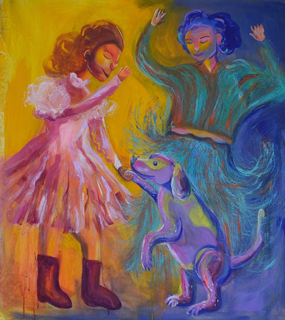 Dancing Paws Printed Canvas